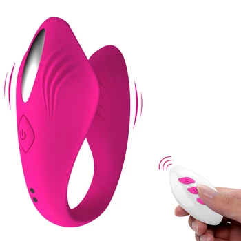 Bezvadu U Veida Vibrators Pieaugušo Rotaļlietas Pāriem USB Lādējamu Dubultā Vibratori G Spot Stimulators massager Seksa Rotaļlietu Sieviete
