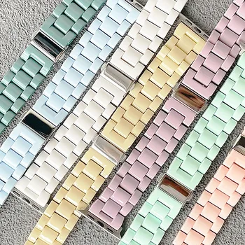 Candy Krāsu, Sveķu Siksnu Apple Skatīties 41mm 45 38 42 44 40 mm Macaron Aizstāt Rokas Watchband Jostas Smart Watch Band Piederumi