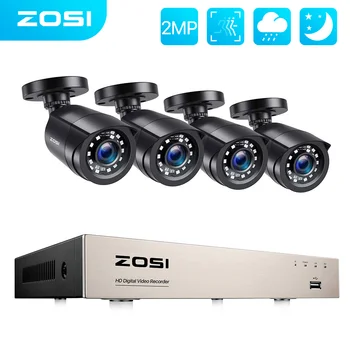 ZOSI 1080P 8CH TVI CCTV Video Novērošanas Drošības Kameru Sistēmas, DVR Komplekts Āra Iekštelpu Mājās ar Ūdensizturīgu Nakts Redzamības